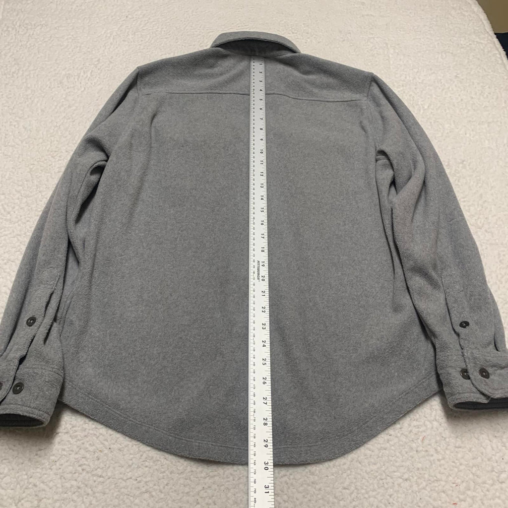 Camisa de franela abotonada gris George para hombre, talla mediana (38-40)