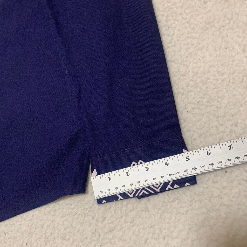 Camisa de algodón con cuello túnica bordada de manga larga azul talla XL para hombre de Coofandy