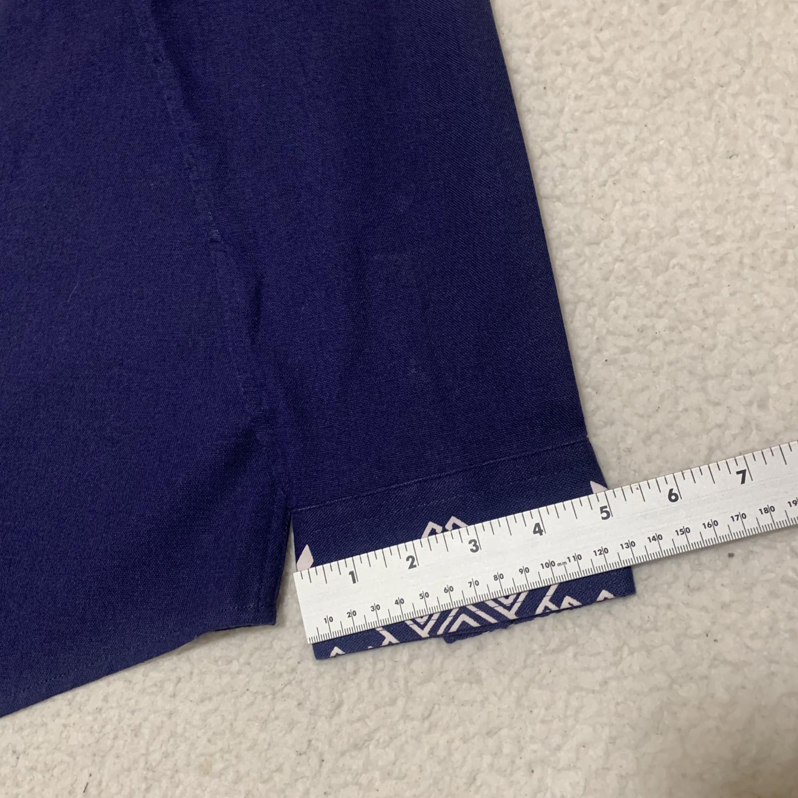 Camisa de algodón con cuello túnica bordada de manga larga azul talla XL para hombre de Coofandy