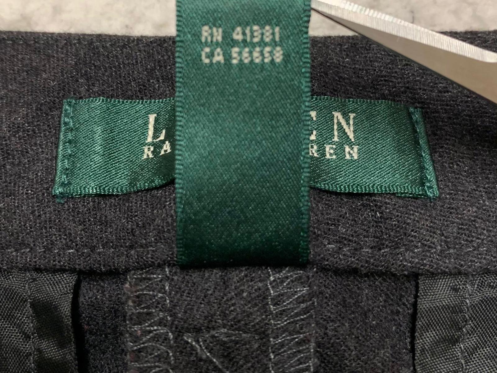 Pantalones de vestir de lana gris carbón Lauren Ralph Lauren para mujer, talla 2P, talla pequeña, ancho 27 x 29