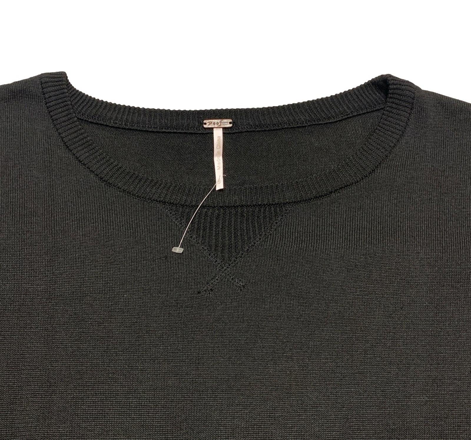 Vestido midi ajustado de punto negro pequeño de POOF Junior con ajuste elástico