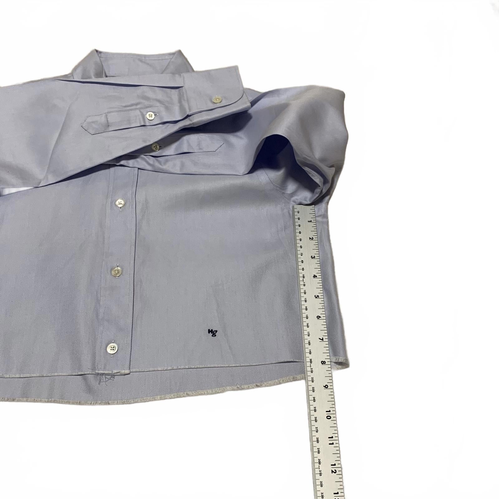 Hommegirls Women's Size Small Chambray Blue Cropped Button-Up Shirt