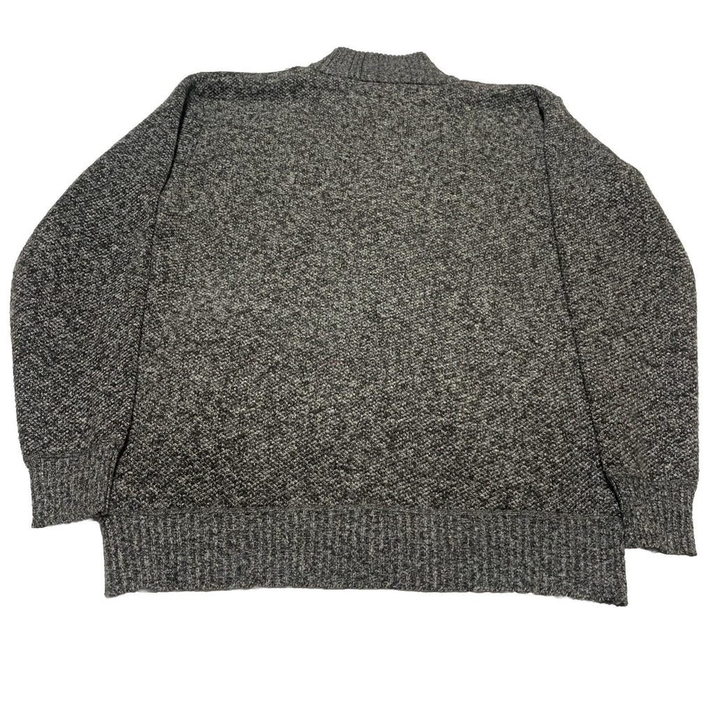 Cárdigan Alberto Cardinali para hombre XL, negro, gris, con cremallera completa, forro polar y coderas