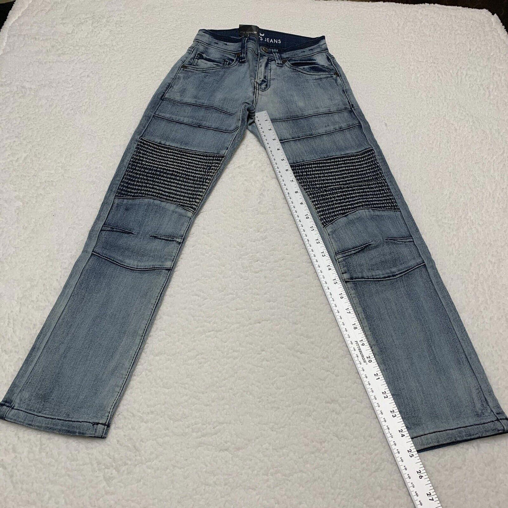 Vaqueros Steves para niños, talla 8, ajustados, azul, elásticos, de máxima comodidad