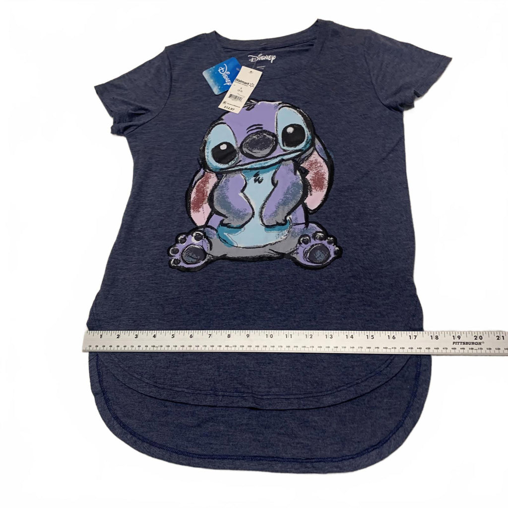 Camiseta con estampado de Stitch de Disney para niñas adolescentes, talla pequeña (3-5)