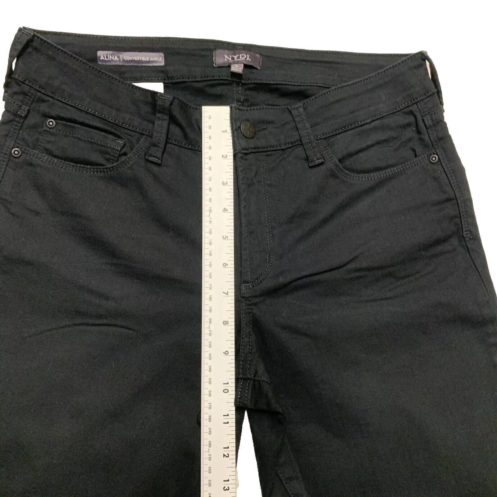 Vaqueros negros NYDJ talla 6 para mujer, pierna recta, tecnología Lift Tuck y elásticos
