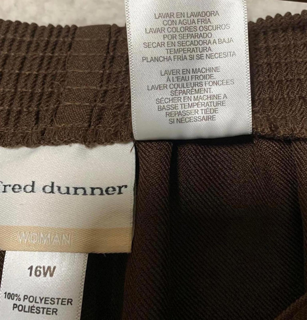 Vintage Y2K Alfred Dunner Women's Size 16 Wide Brown Polyester Skirt 2 Pockets