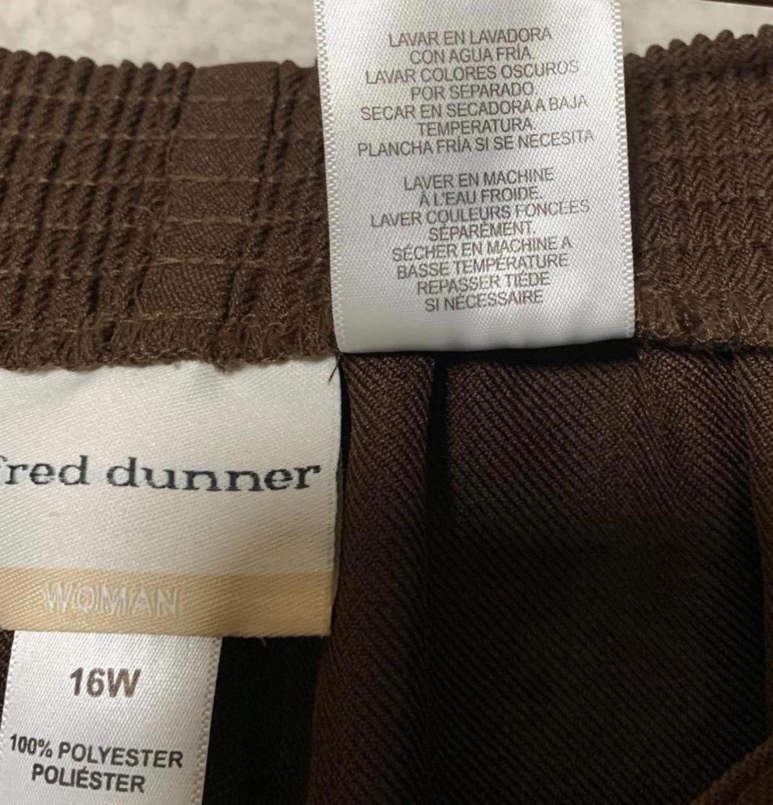 Falda vintage Alfred Dunner Y2K de poliéster marrón ancho para mujer, talla 16, con 2 bolsillos