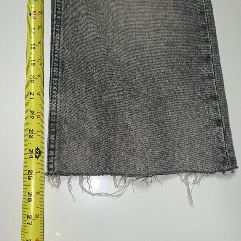 Vaqueros Zara para mujer, talla 6, denim gris, corte cropped con bordes deshilachados