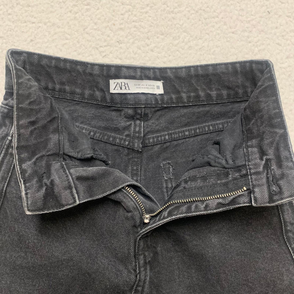 Vaqueros negros de pierna ancha Zara para mujer, talla 0, 23 x 32 (talla real)