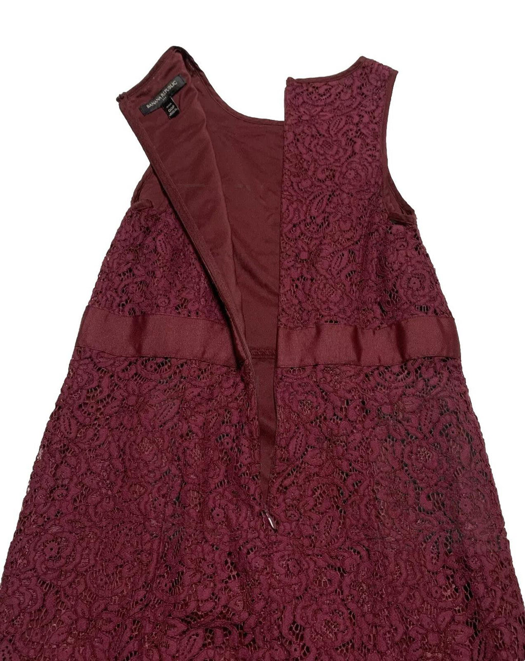 Vestido estilo imperio con encaje burdeos, talla 00P de Banana Republic Juniors