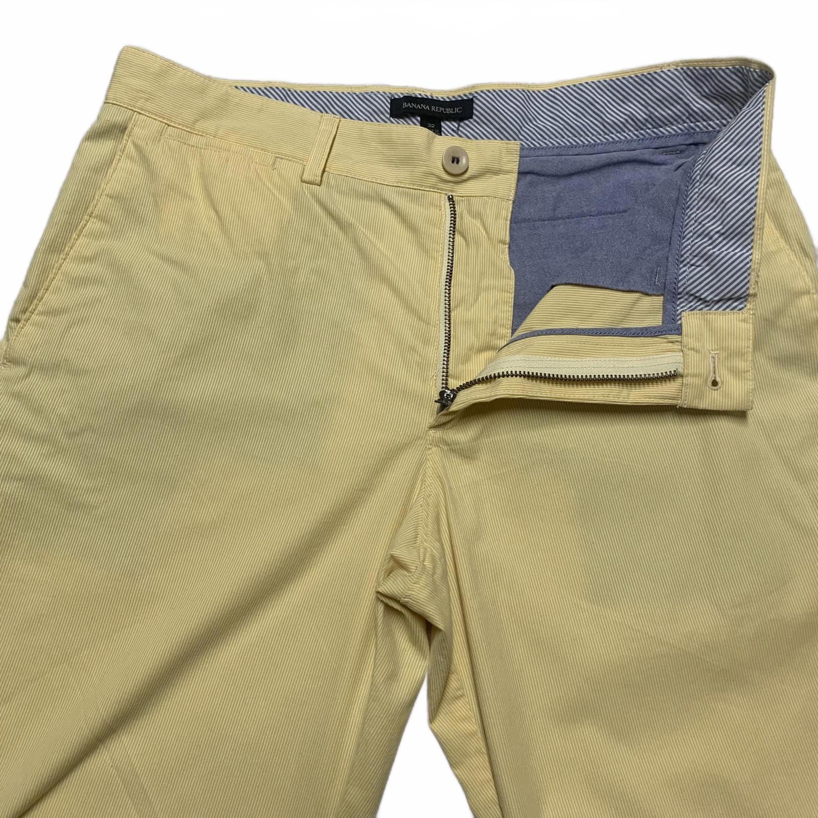 Pantalones cortos chinos Banana Republic para hombre, talla 32, de algodón, con rayas amarillas, talla 34