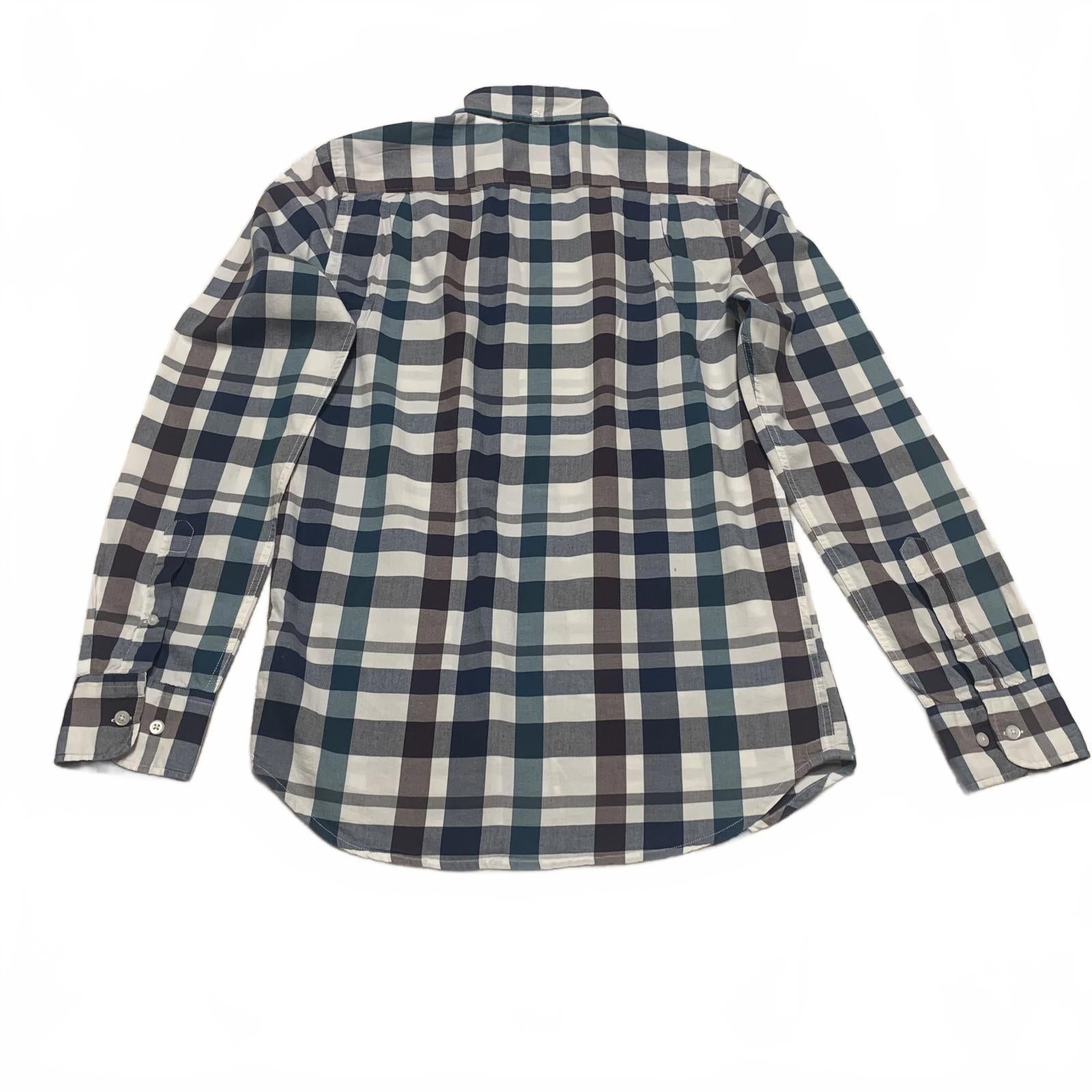 Camisa a cuadros azul y verde ajustada Hawker Rye para hombre, talla pequeña