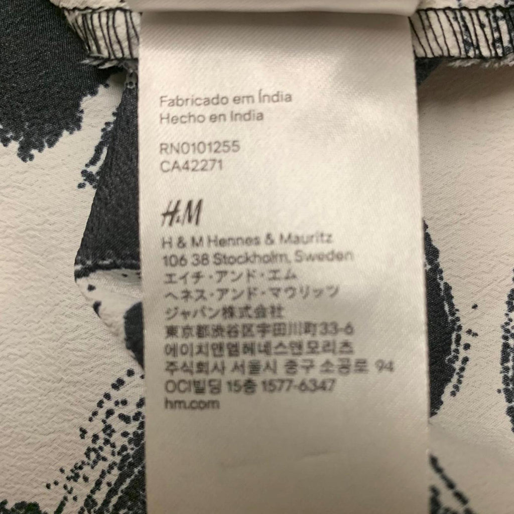 Camiseta de tirantes con estampado abstracto en blanco y negro de H&amp;M para mujer, talla 8