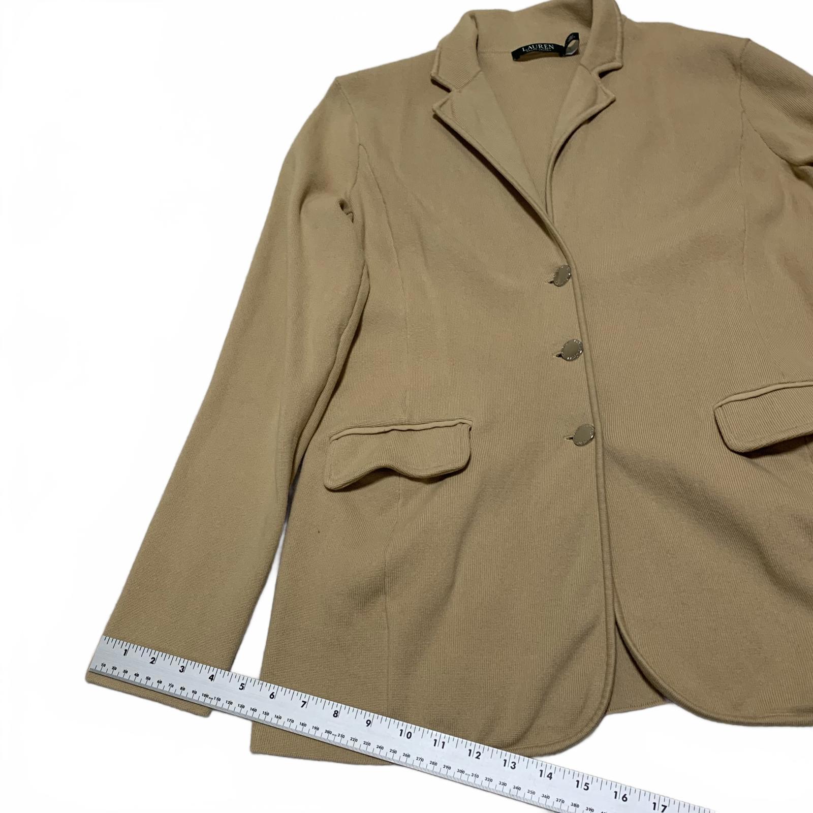 Chaqueta blazer beige Lauren Ralph Lauren para mujer, talla XL, moderna y ligera