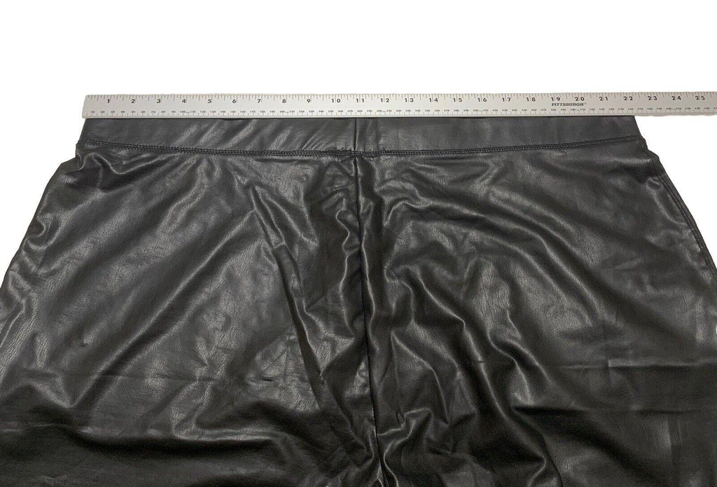 Pantalones de mujer Ashley Stewart, talla 26/28, piel sintética negra