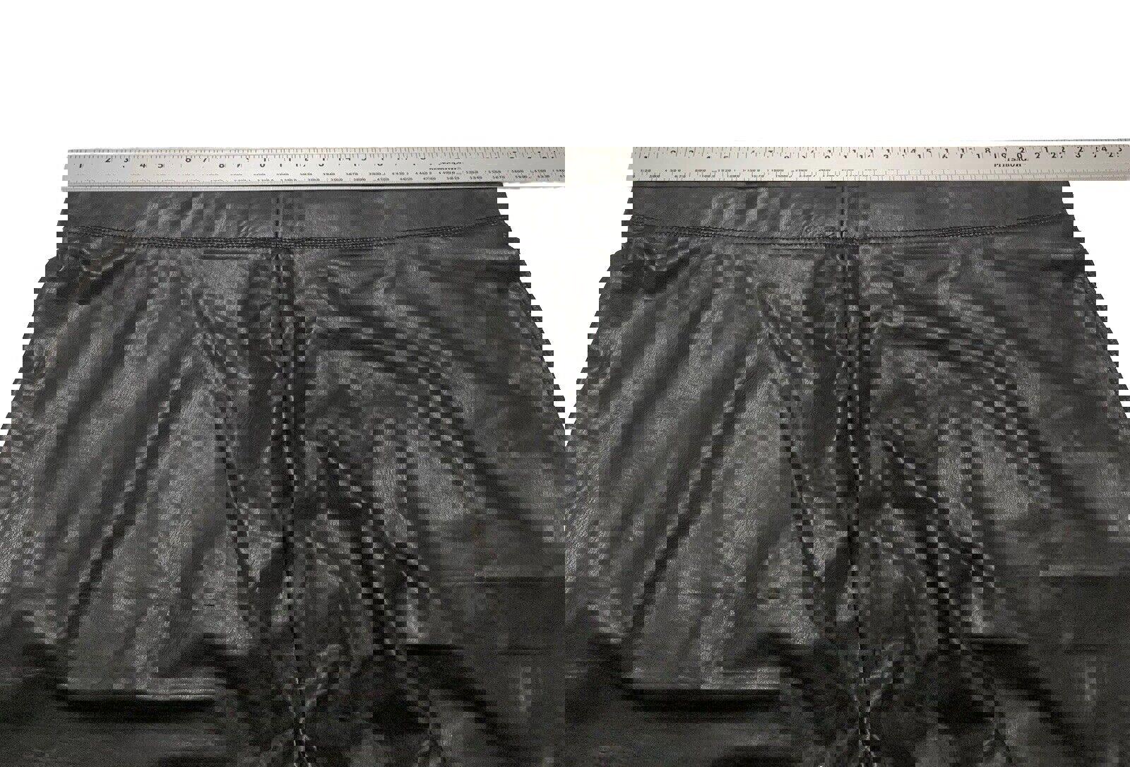 Pantalones de mujer Ashley Stewart, talla 26/28, piel sintética negra