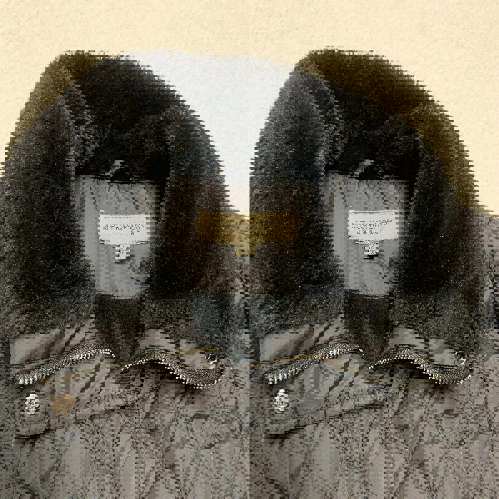 MARC New York Andrew Marc Abrigo acolchado de invierno negro de piel sintética XL para mujer