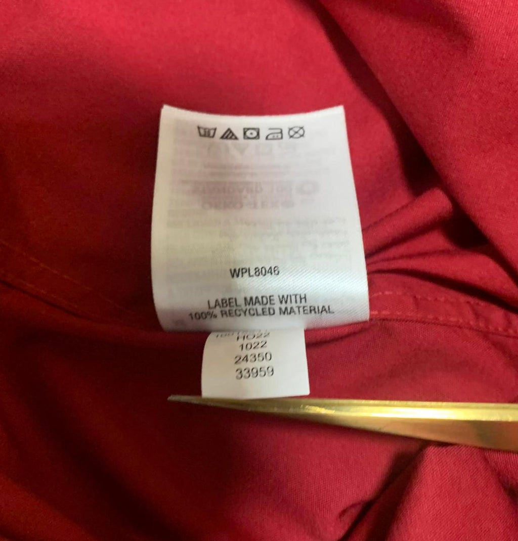 Camisa de vestir Alfani para hombre, de manga larga, color rojo, con botones, mezcla de algodón, talla L 16-16 1/2