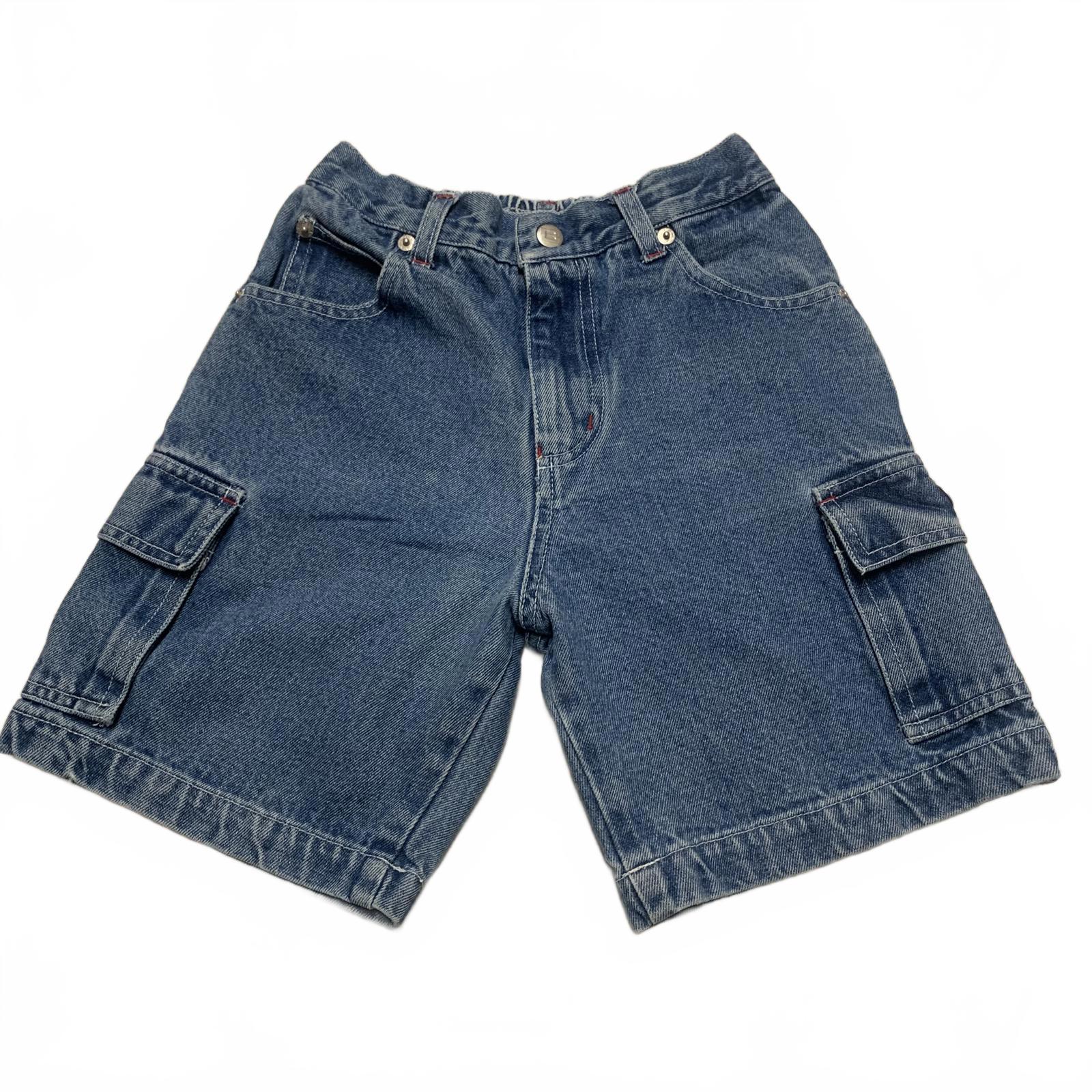 Pantalones vaqueros Badge Boys talla 6, pantalones cortos cargo de mezclilla elásticos azules de algodón W21