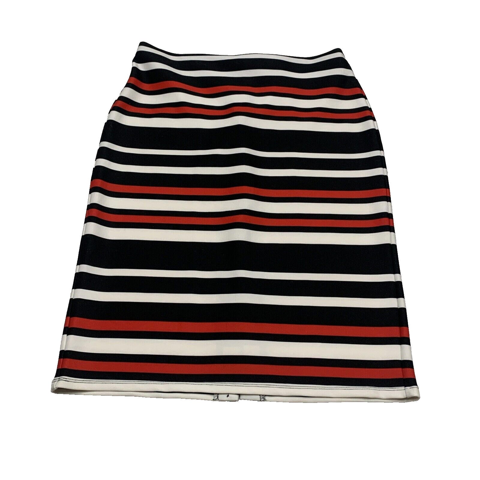 Falda tubo modesta hasta la rodilla con rayas rojas y negras de NYCC para mujer, talla M