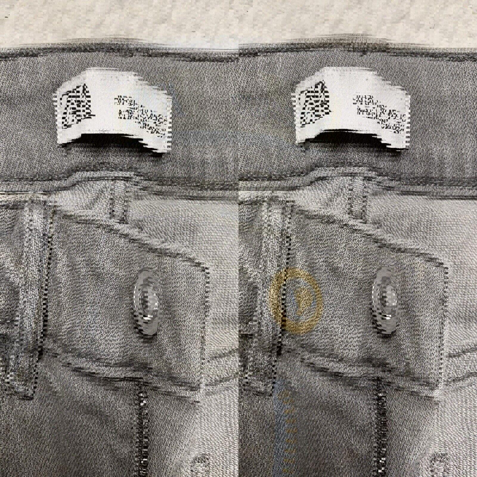 Vaqueros desgastados ajustados de lavado claro gris talla 6 para mujer de Zara