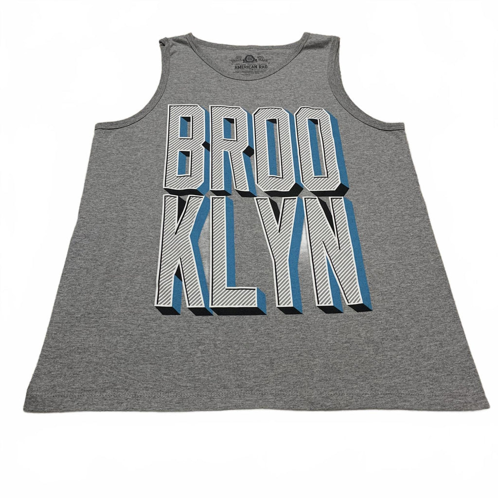 Camiseta sin mangas con gráfico Brooklyn gris, talla grande, para hombre de American Rag