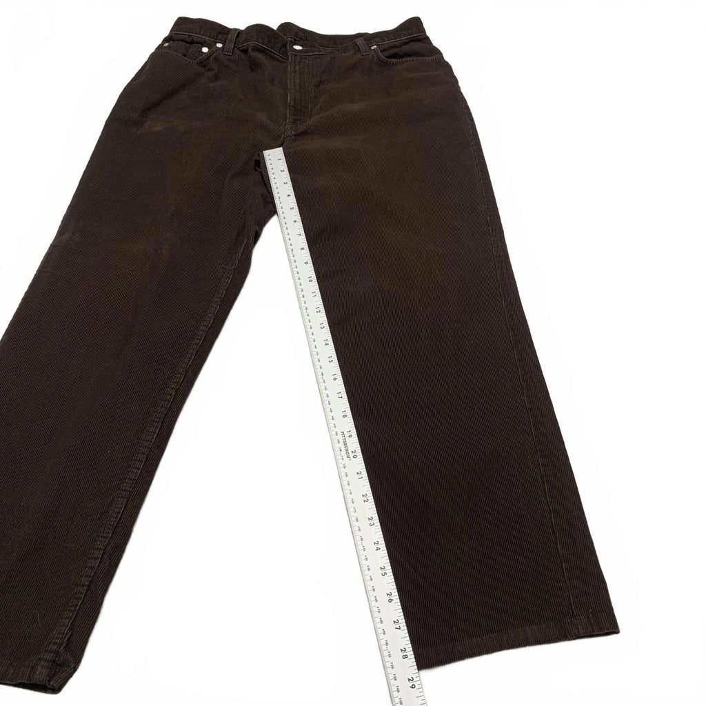 Lands' End Men's Size 38 Brown Traditional Fit Tapered Leg Corduroy Pants