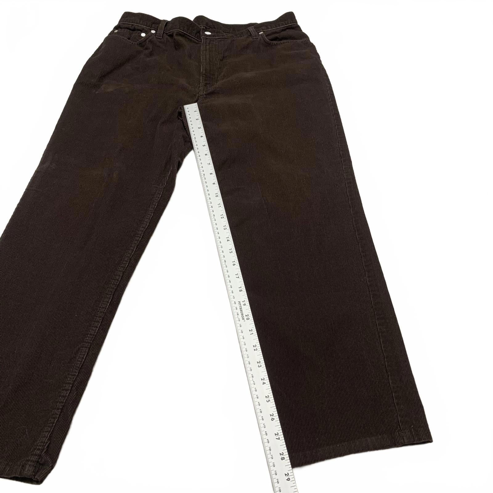 Lands' End Men's Size 38 Brown Traditional Fit Tapered Leg Corduroy Pants