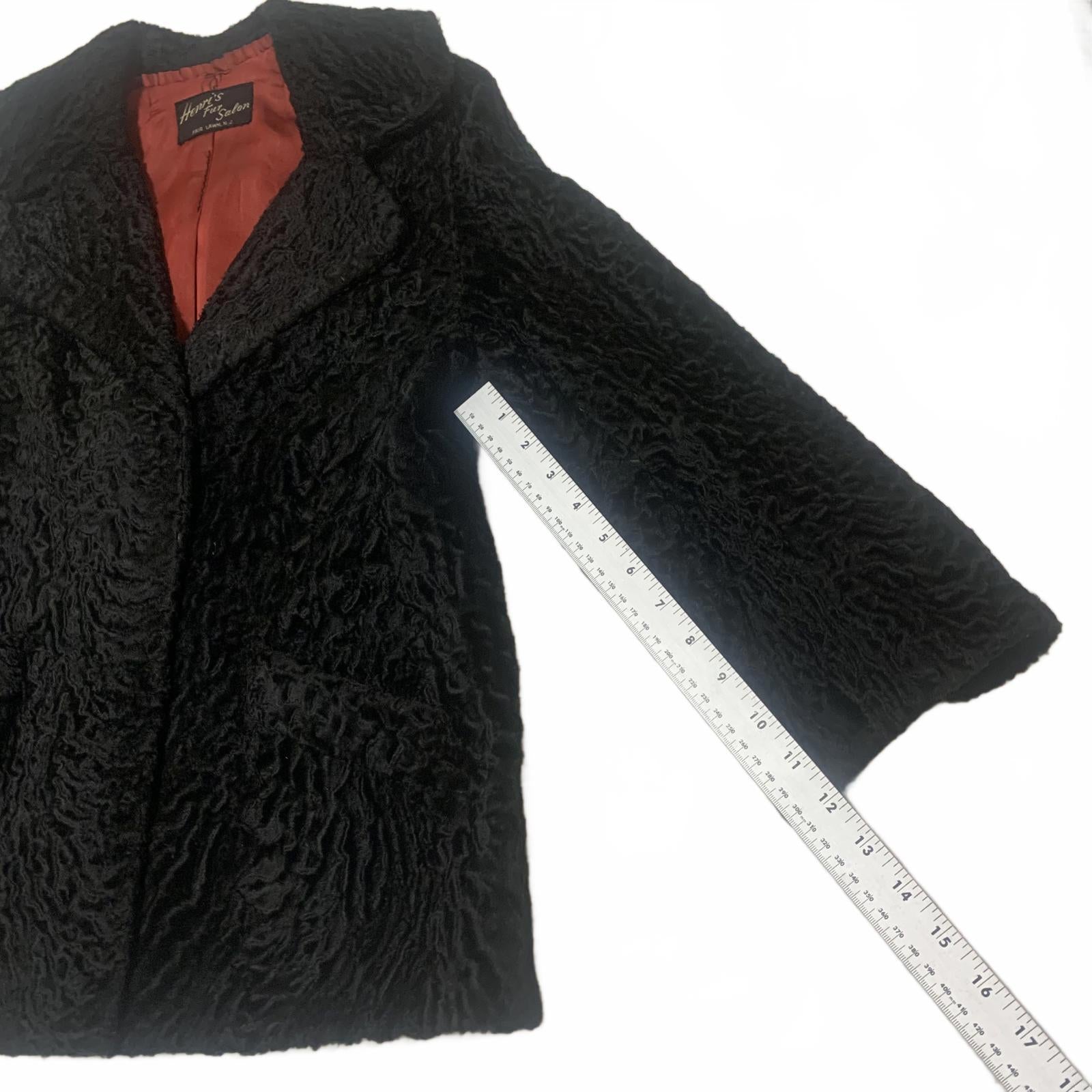 Vintage Persian Lamb 40s 60s Mink Fur Coat Henri’s Fur Salon Fair Lawn NJ