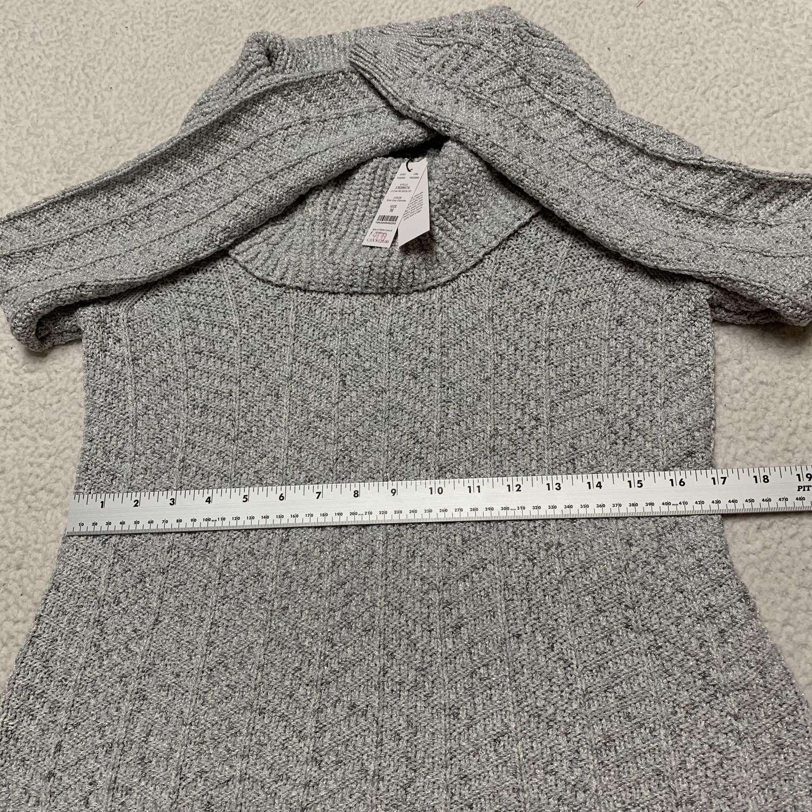 Suéter de punto cable gris con cuello vuelto para mujer, talla mediana, del mercado negro de la Casa Blanca