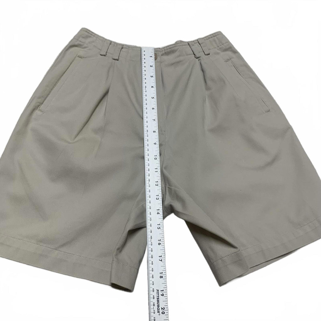 Pantalones cortos plisados ​​de algodón color caqui de Liz Claiborne Liz Sport para mujer, talla 8