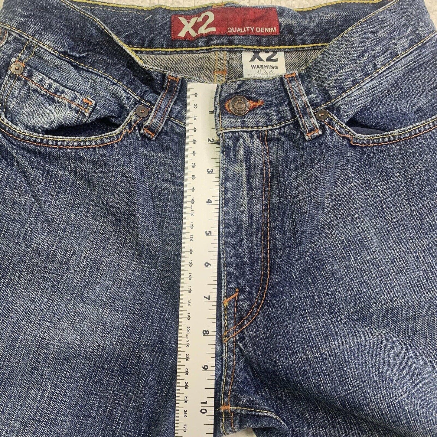 X2 Quality Denim Jeans Men's Size W31 L30 Blue Boot Cut