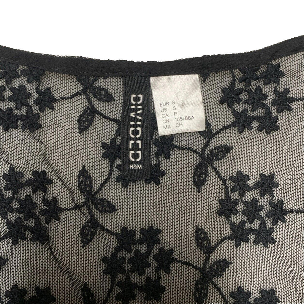 Bufanda tipo chal con flecos de encaje negro para mujer, talla S, estilo bohemio grunge, de H&amp;M