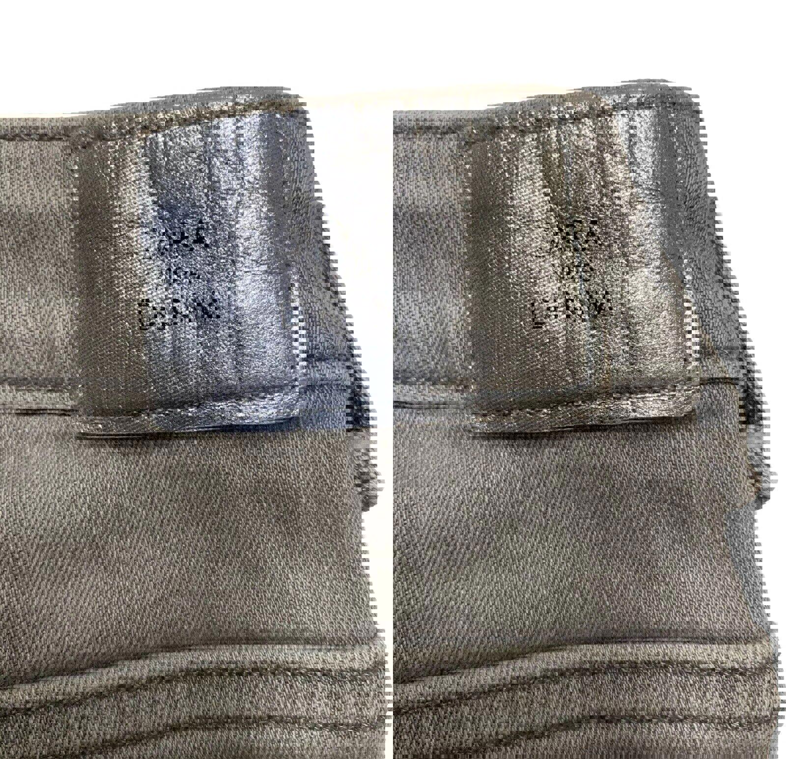 Vaqueros desgastados ajustados de lavado claro gris talla 6 para mujer de Zara