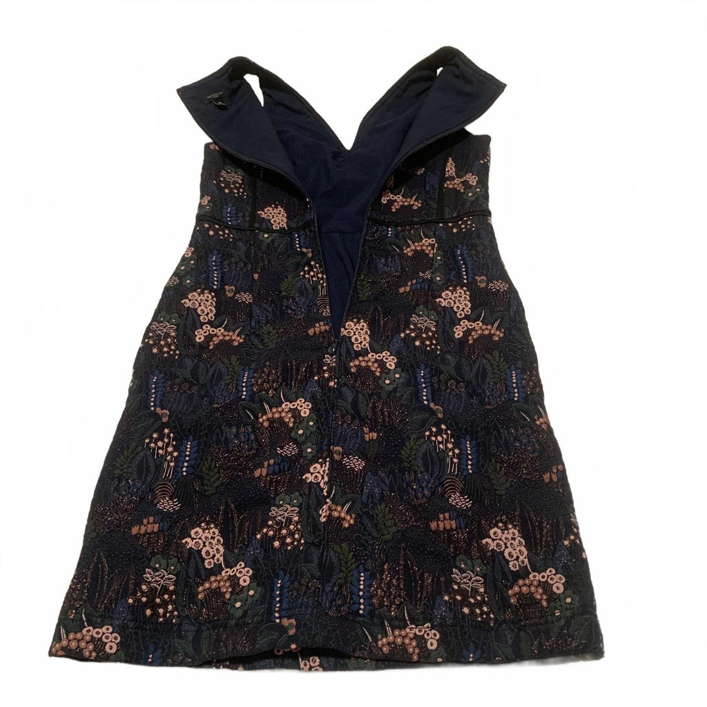 Vestido mini sin mangas con estampado floral negro de Ann Taylor Petite para mujer, talla 0P