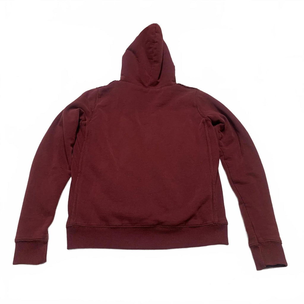 Sudadera con capucha y cremallera Bizzbee para mujer, color burdeos, talla L, con forro de sherpa