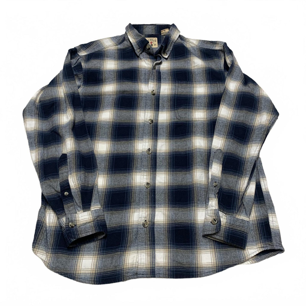 Camisa de franela a cuadros azules de algodón para hombre, talla grande, de Red Head Brand Co.