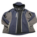 Landway Men's Medium Navy/Gray Hood Soft Shell Full-Zip Fleece Lined Golf Jacket