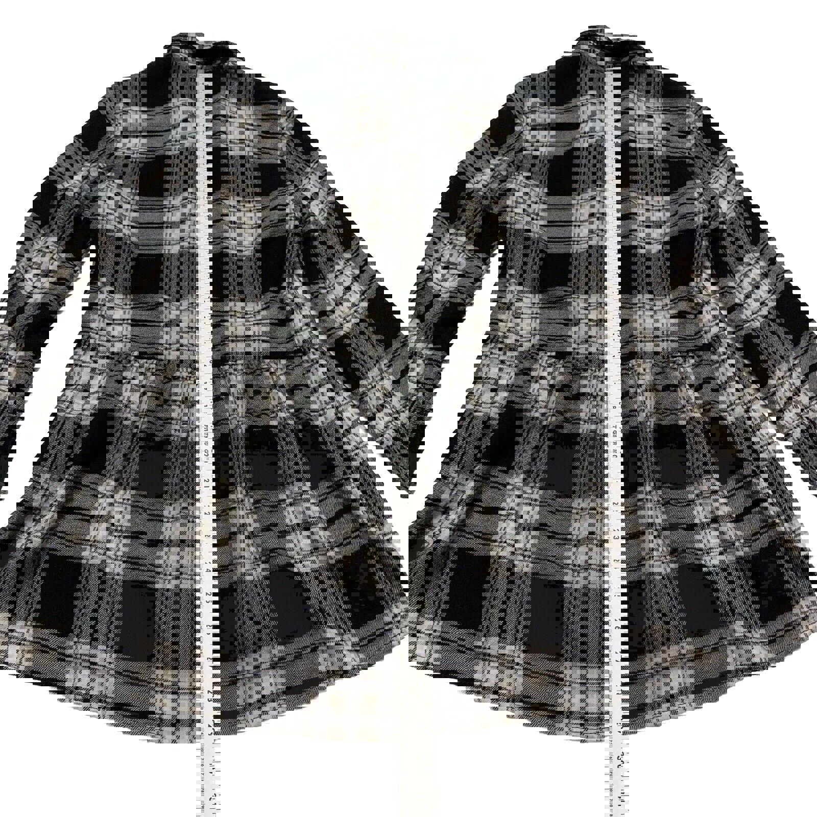 Túnica de franela a cuadros American Eagle, talla pequeña, negra, blanca, con pinzas, jegging, talla M