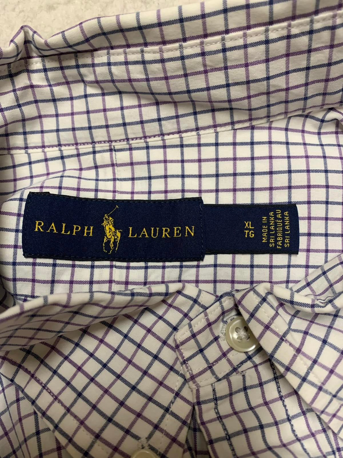 Ralph Lauren Men's Size XLarge White Grid Casual Button-Down Shirt XL