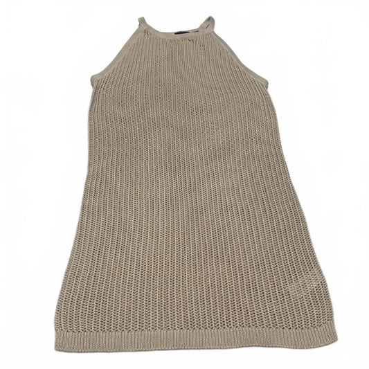 Tahari Womens Sz Large Beige Knit Sleeveless Dress Summer Beach Pool Party