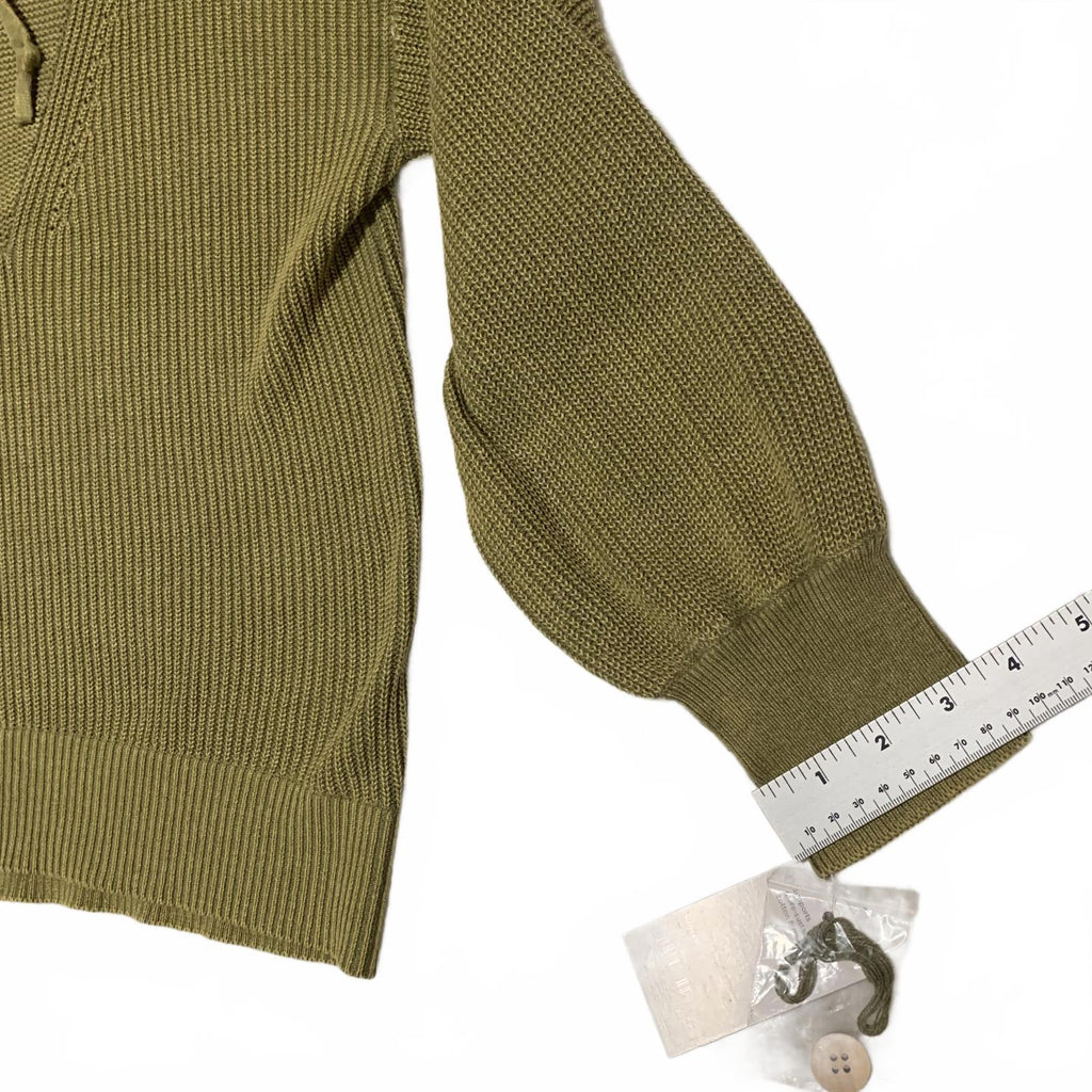 Sudadera con capucha de punto verde oliva con detalle de botones para mujer Sonoma, talla M