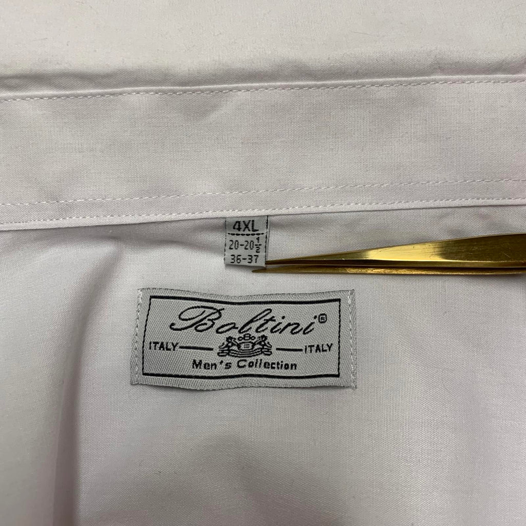 Camisa de vestir clásica con botones Boltini para hombre, talla 4XL, blanca, talla 20-20,5