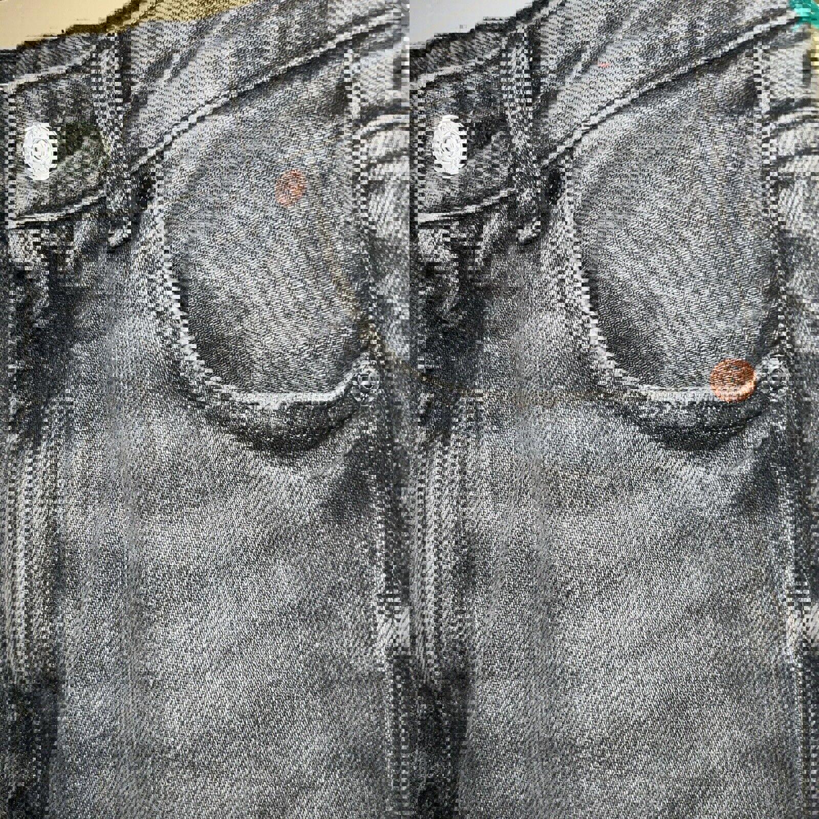 Vaqueros Zara para mujer, talla 6, denim gris, corte cropped con bordes deshilachados