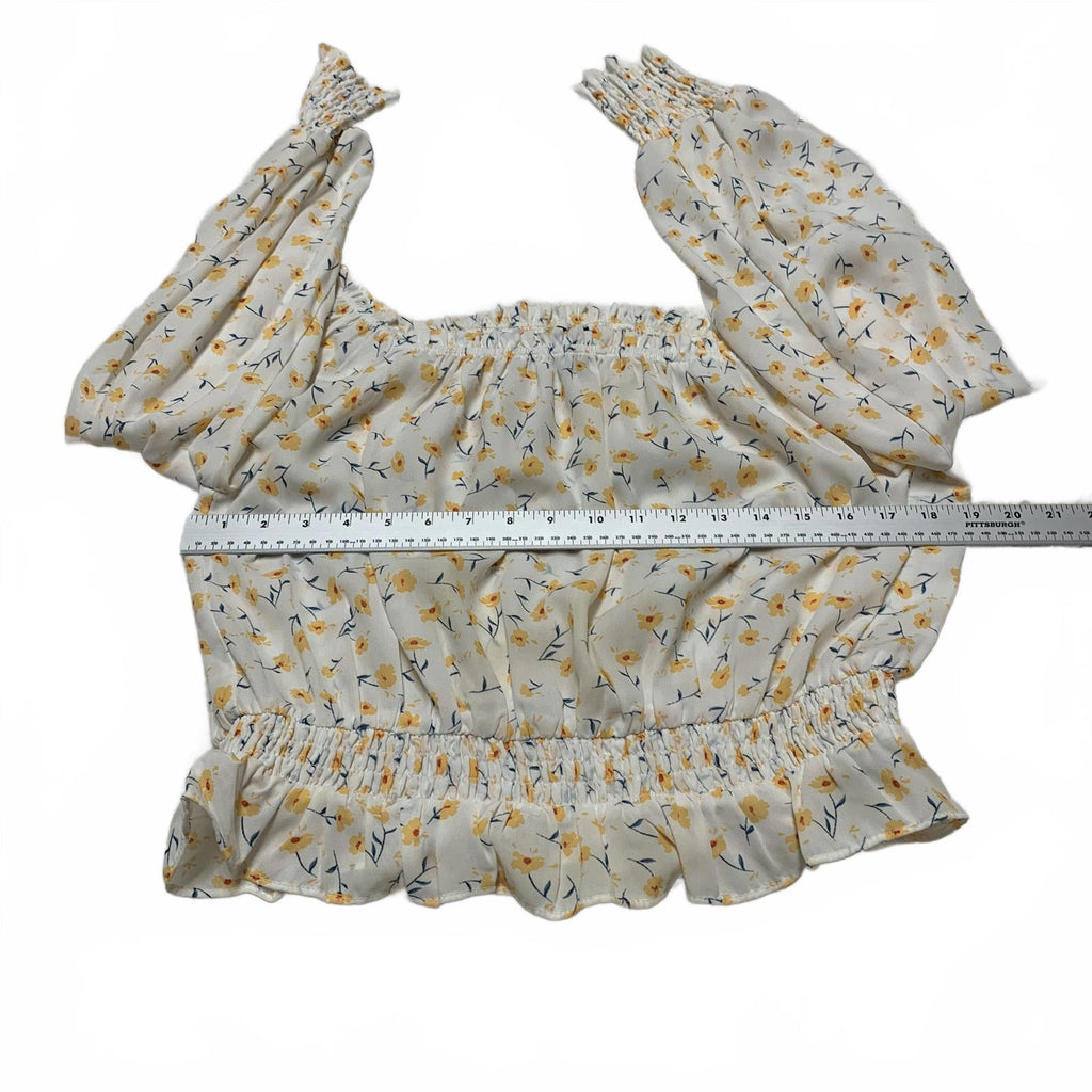 Top corto con hombros descubiertos y estampado floral de Helen Owen x Aqua para mujer, talla grande