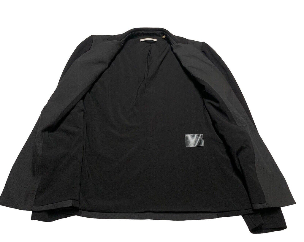 Blazer de punto Tahari de doble textura para mujer, talla 4, negro y gris