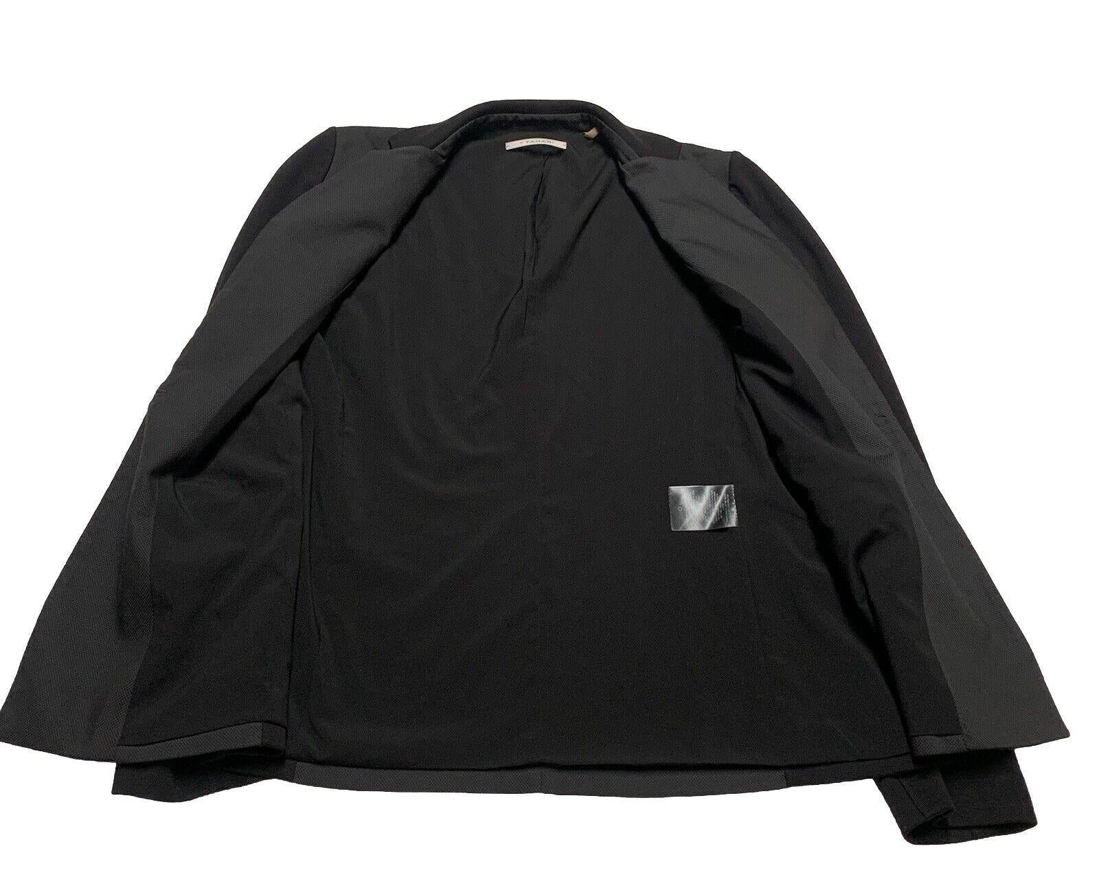 Blazer de punto Tahari de doble textura para mujer, talla 4, negro y gris