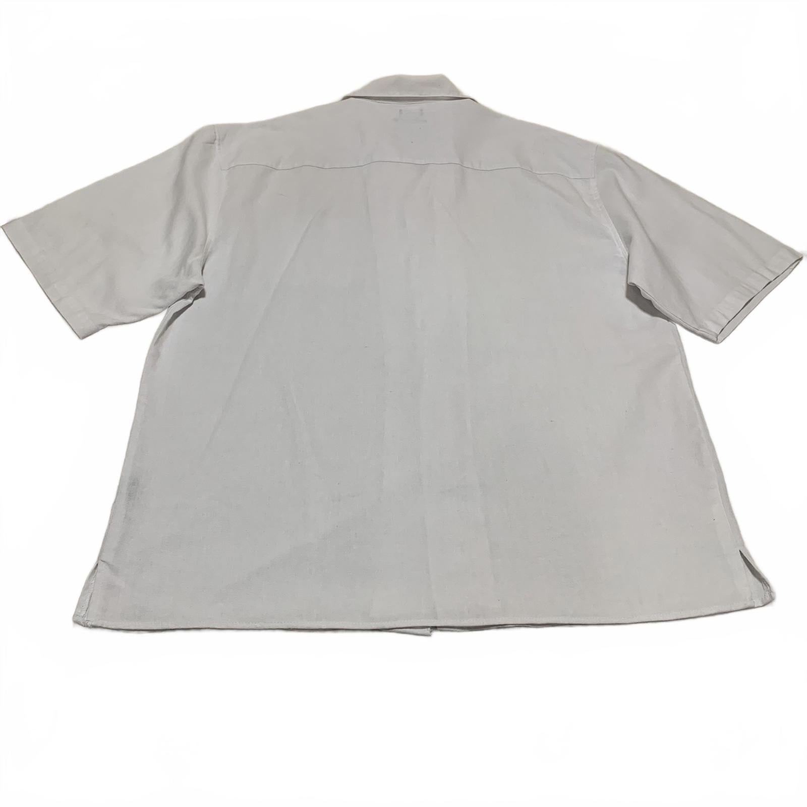 Vtg 90s Trust Men's 3X White Linen Rayon Short Sleeve  Casual Beach 3XL Shirt