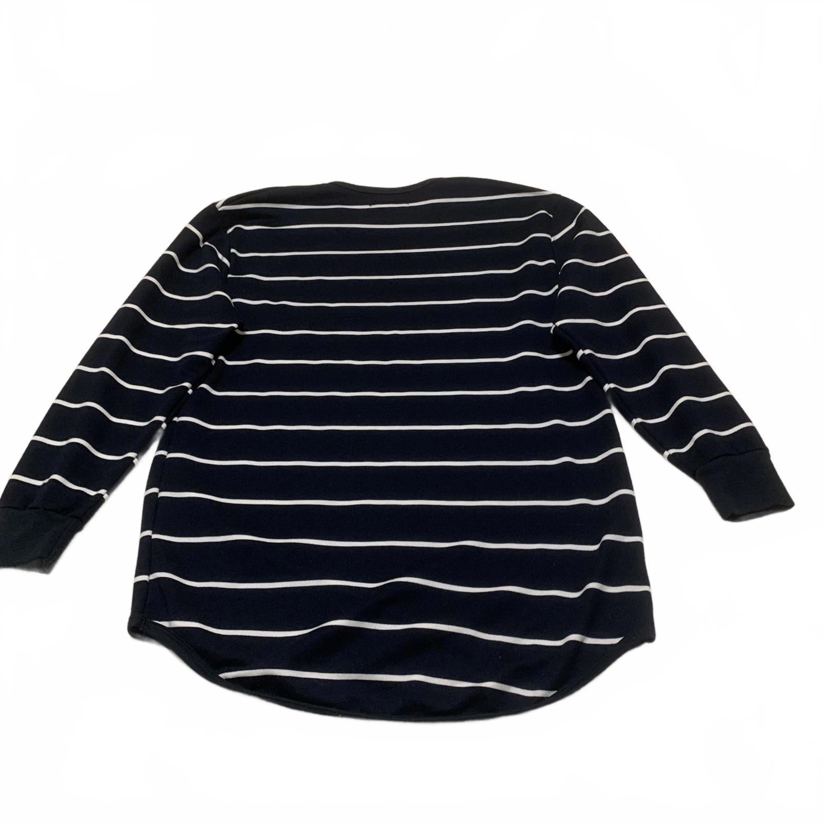 Camisa Galaxy de manga larga a rayas blancas y azul marino para mujer, talla XXL